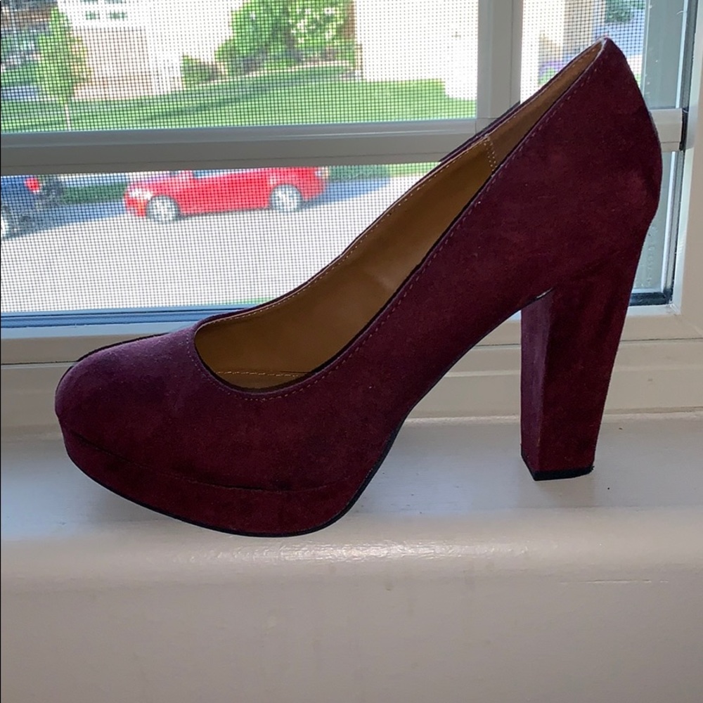 Maroon Suede Pumps